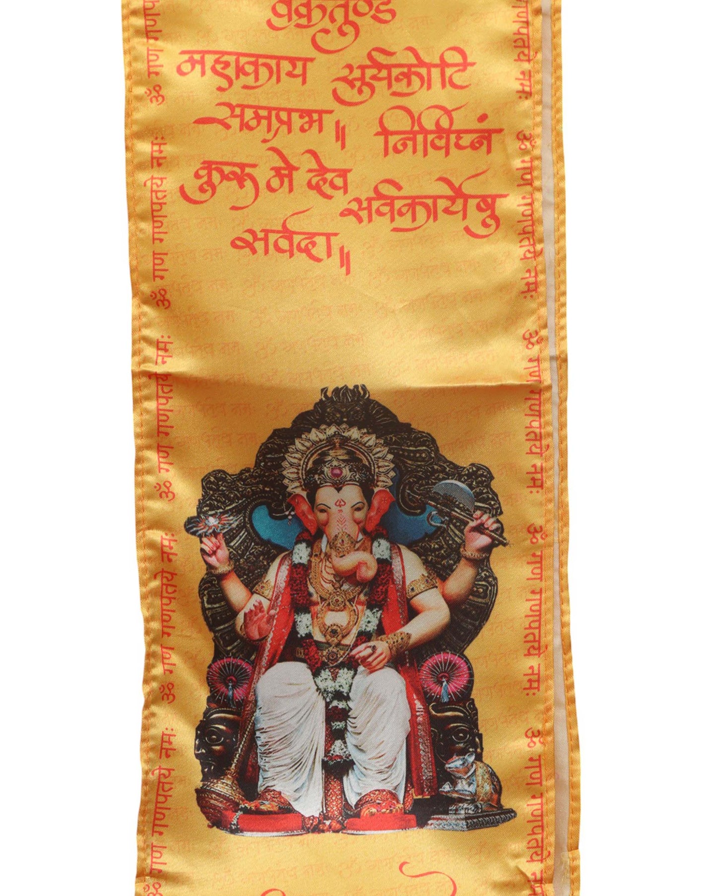 LUXURION WORLD Blessings Stole – Lalbaugcha Raja Stoles: Shop Shakti Blessings Patka & Silk Cloth Print Dupatta Unisex God Printed Scarf for Spiritual Wear - Luxurion World