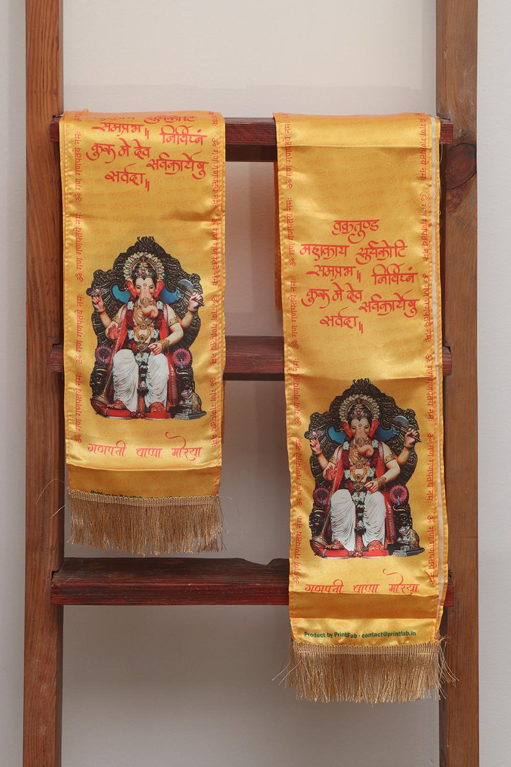 LUXURION WORLD Blessings Stole – Lalbaugcha Raja Stoles: Shop Shakti Blessings Patka & Silk Cloth Print Dupatta Unisex God Printed Scarf for Spiritual Wear - Luxurion World