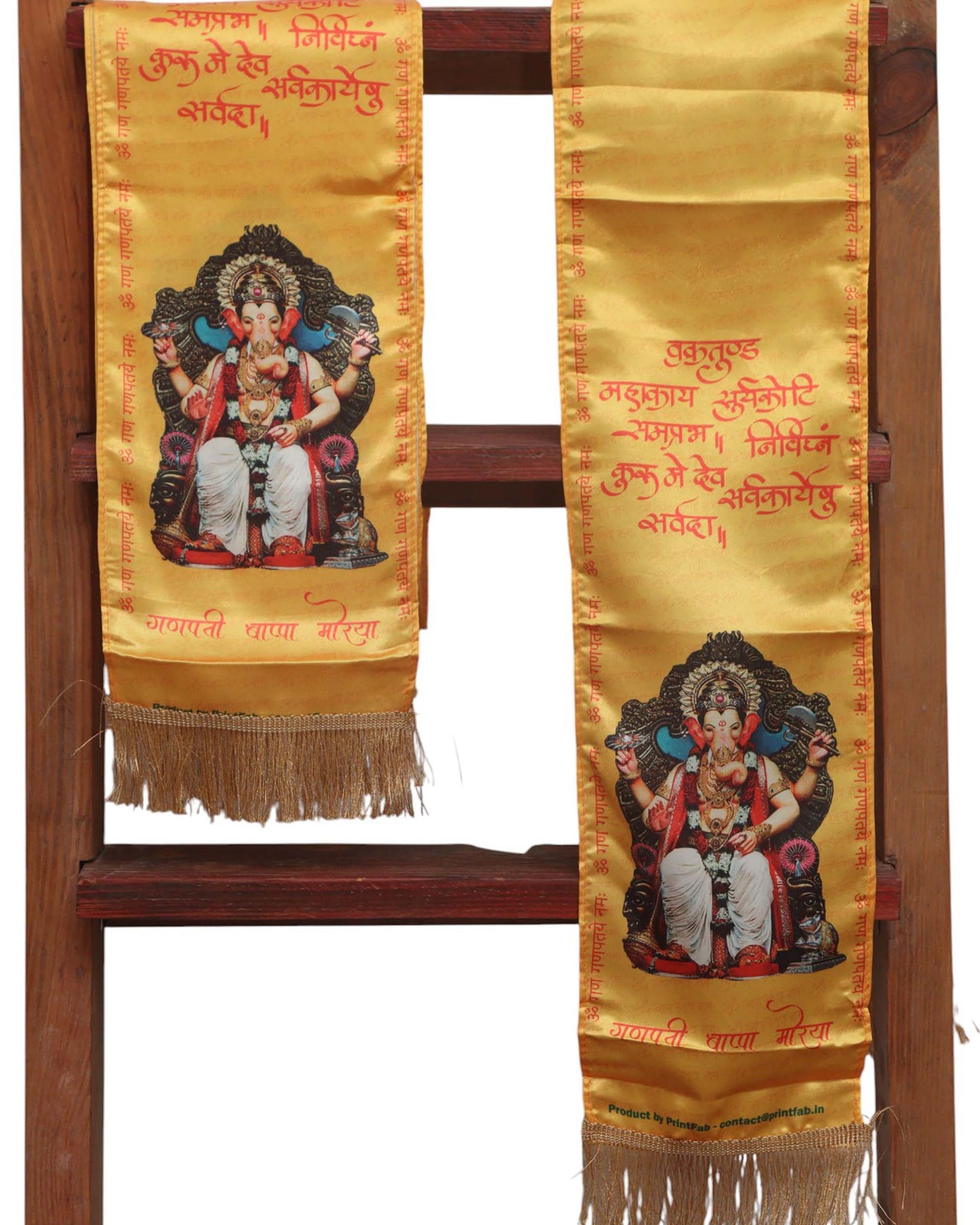 LUXURION WORLD Blessings Stole – Lalbaugcha Raja Stoles: Shop Shakti Blessings Patka & Silk Cloth Print Dupatta Unisex God Printed Scarf for Spiritual Wear - Luxurion World
