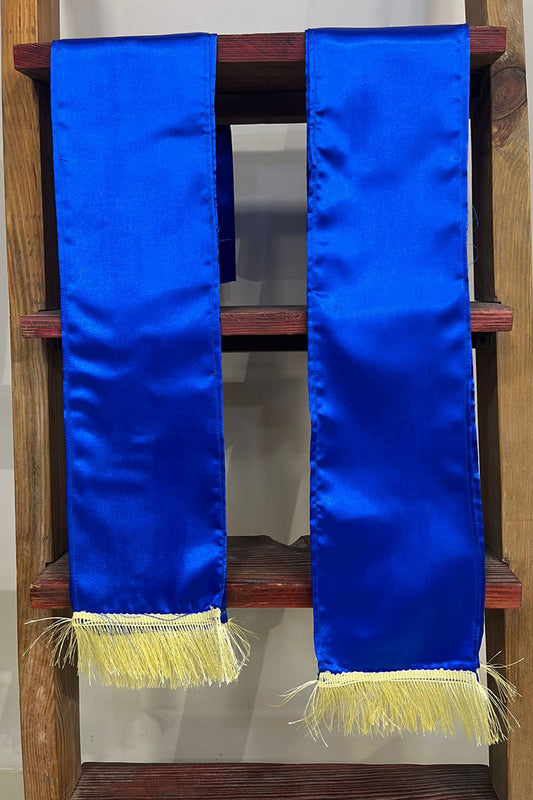 Divya India's Blue plain unisex Satin silk stole bring timeless elegance, making every wedding, anniversary, birthday, or celebration special by welcoming guests with warmth and grace.