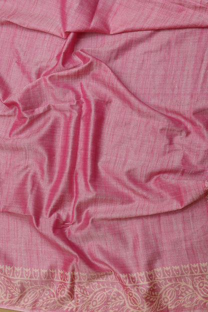 Stunning Pink Bhagalpur Silk Saree - Elegant and Timeless - Luxurion World