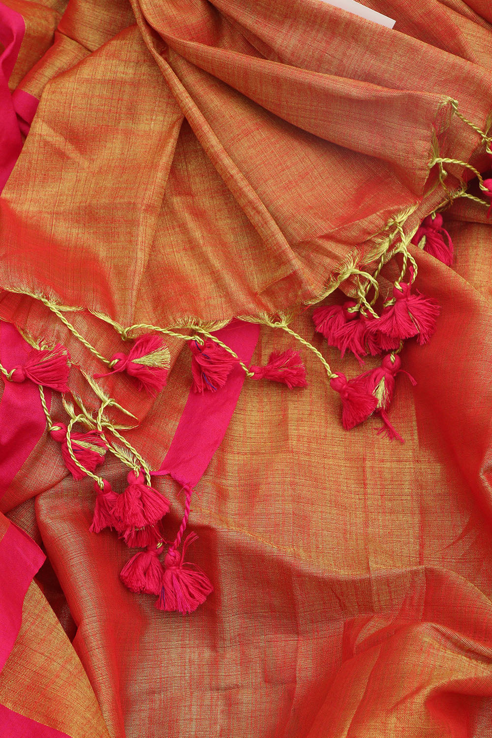 Golden Bengal Plain Cotton Saree - Elegant & Timeless