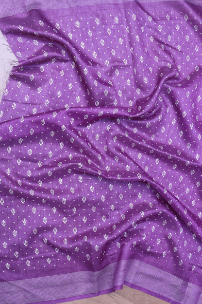 Stunning Purple Bandhani Silk Saree with Digital Print - Luxurion World