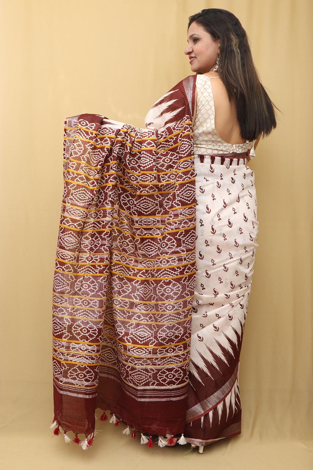 Pastel Madhubani Cotton Silk Saree: Digital Printed Elegance - Luxurion World