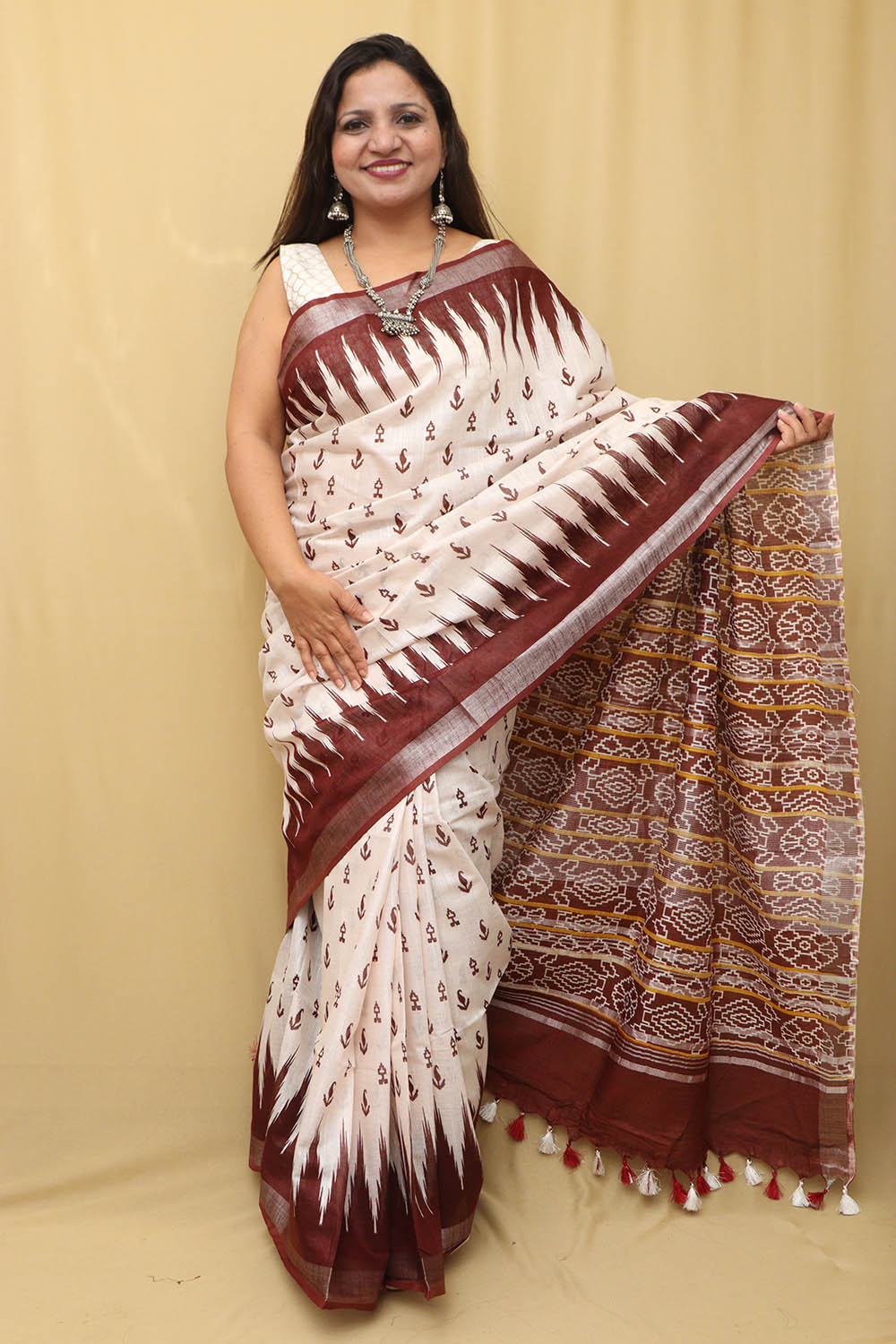 Pastel Madhubani Cotton Silk Saree: Digital Printed Elegance - Luxurion World