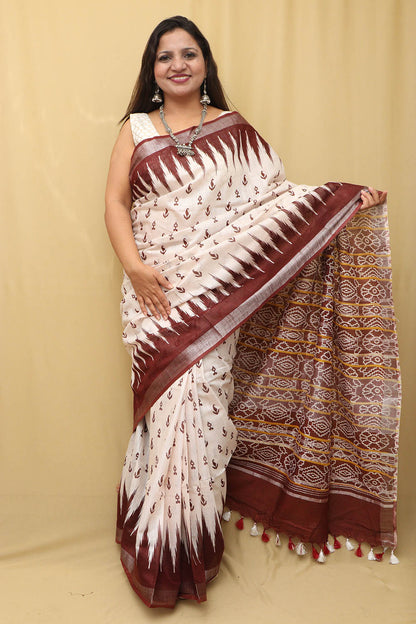 Pastel Madhubani Cotton Silk Saree: Digital Printed Elegance - Luxurion World