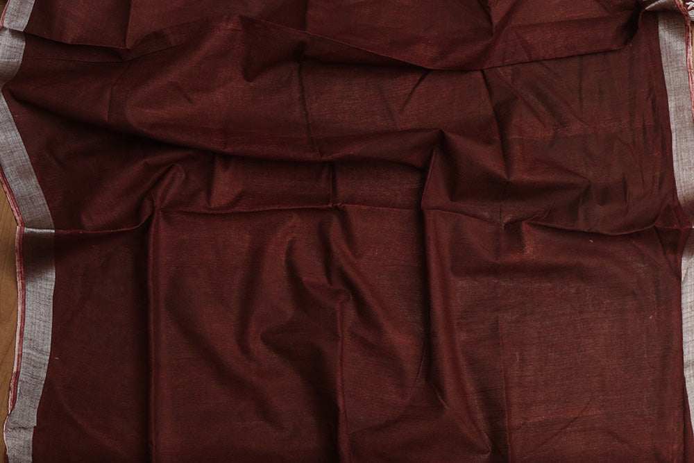 Brown Madhubani Digital Printed Cotton Silk Saree - Luxurion World