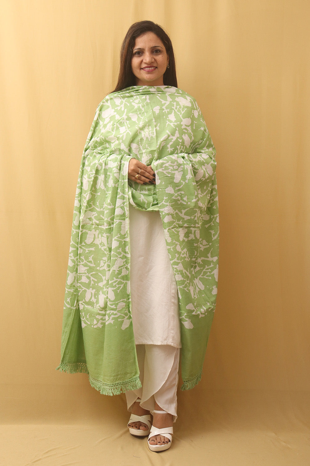 Green Batik Cotton Dupatta