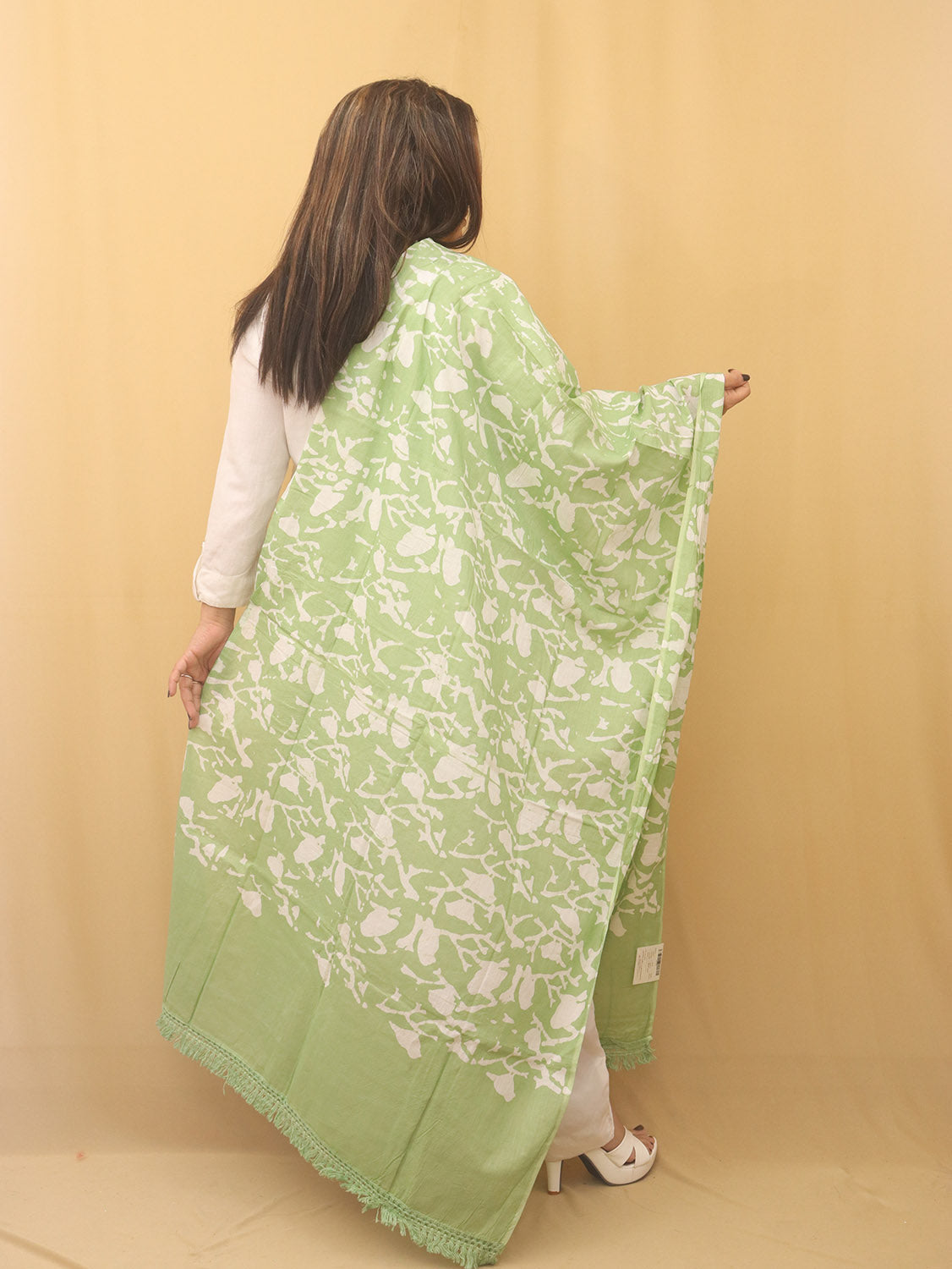 Green Batik Cotton Dupatta