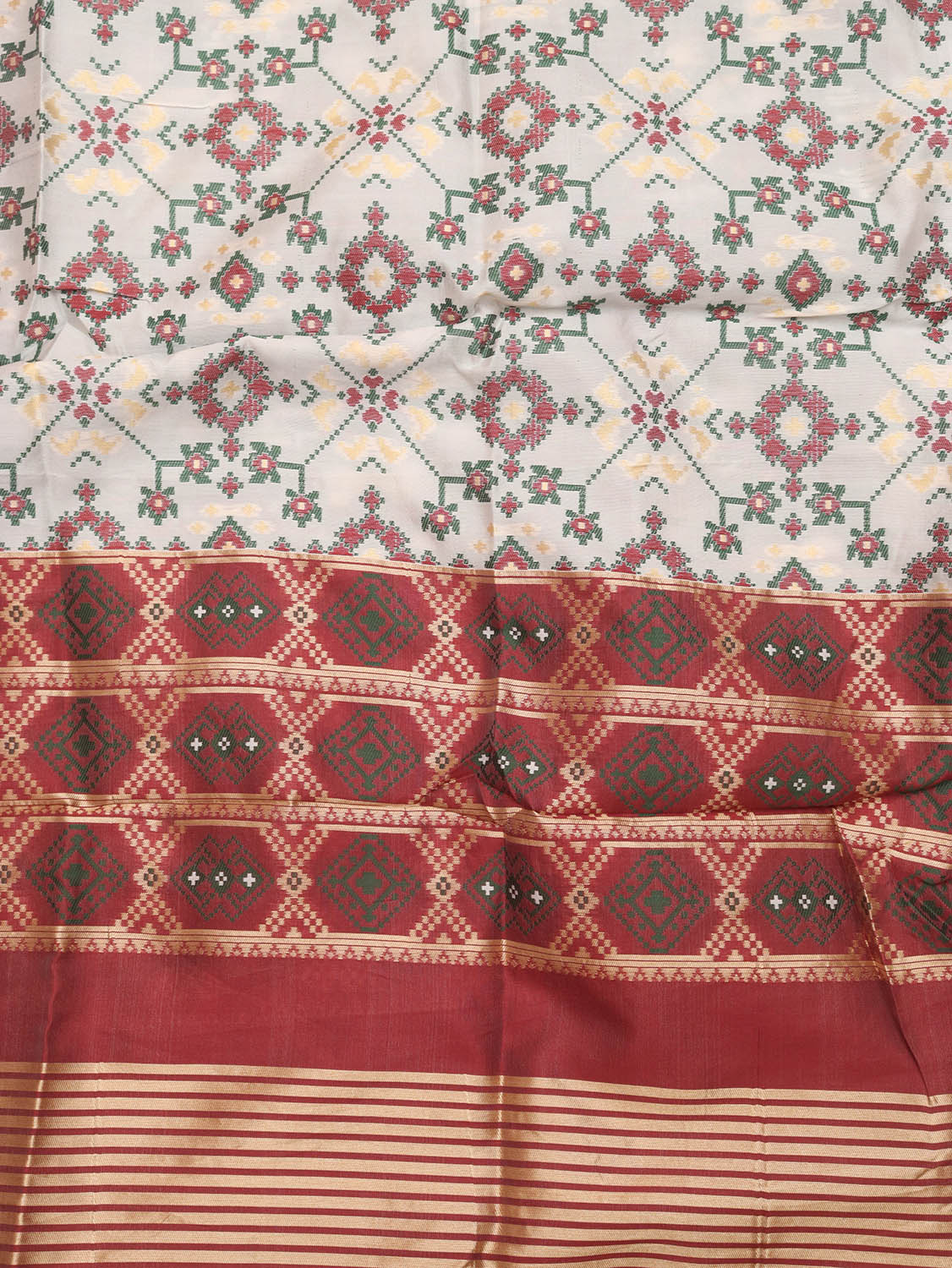 Off White Patola Silk Dupatta