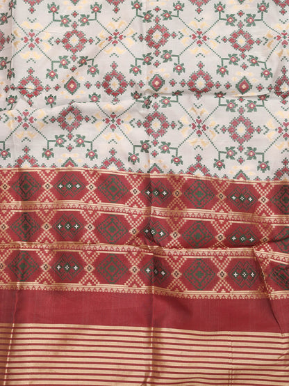 Off White Patola Silk Dupatta