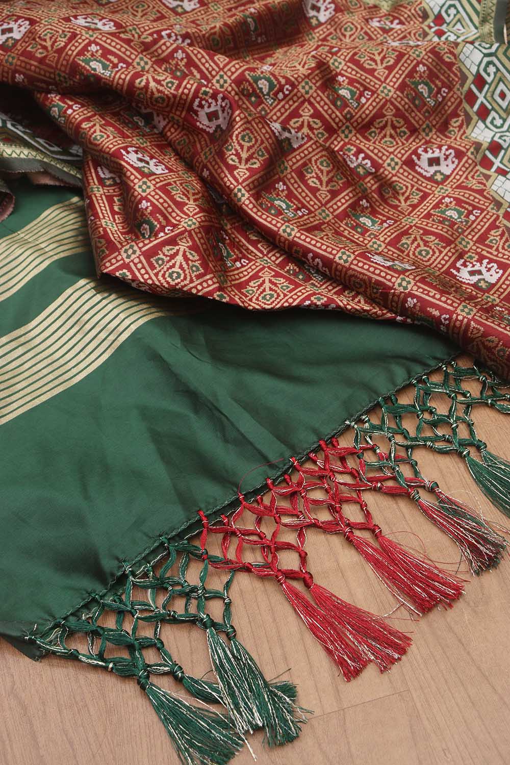 Maroon Patola Silk Dupatta: Timeless Elegance