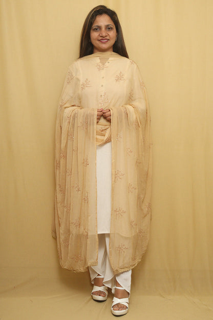 Sparkle in Style: Golden Georgette Sequins Dupatta