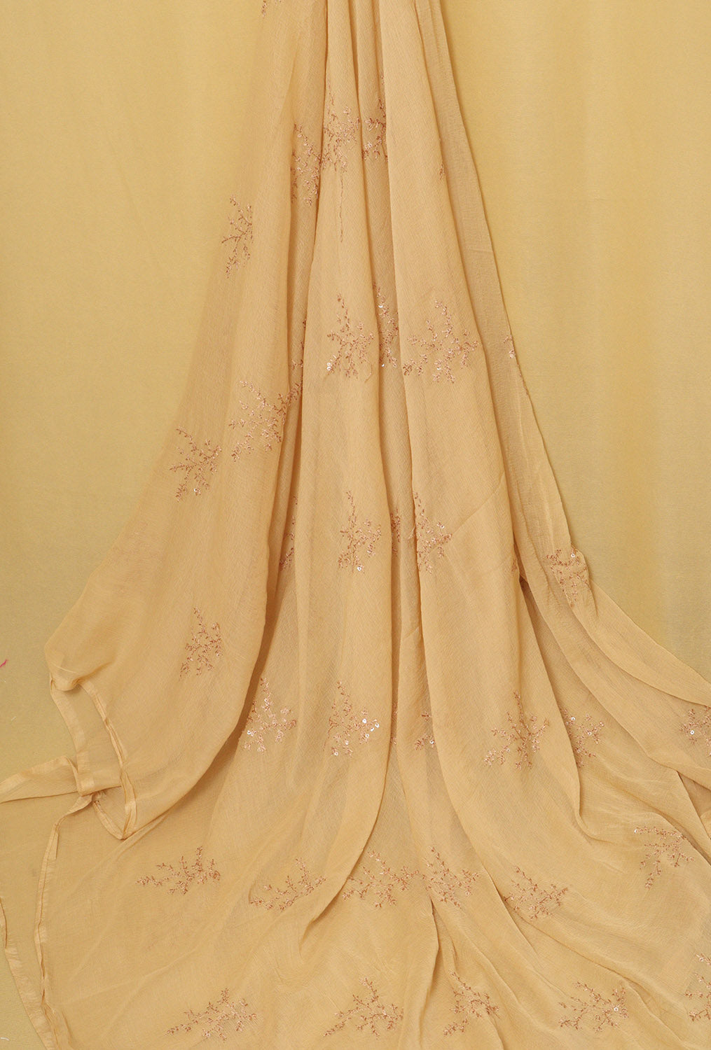Sparkle in Style: Golden Georgette Sequins Dupatta