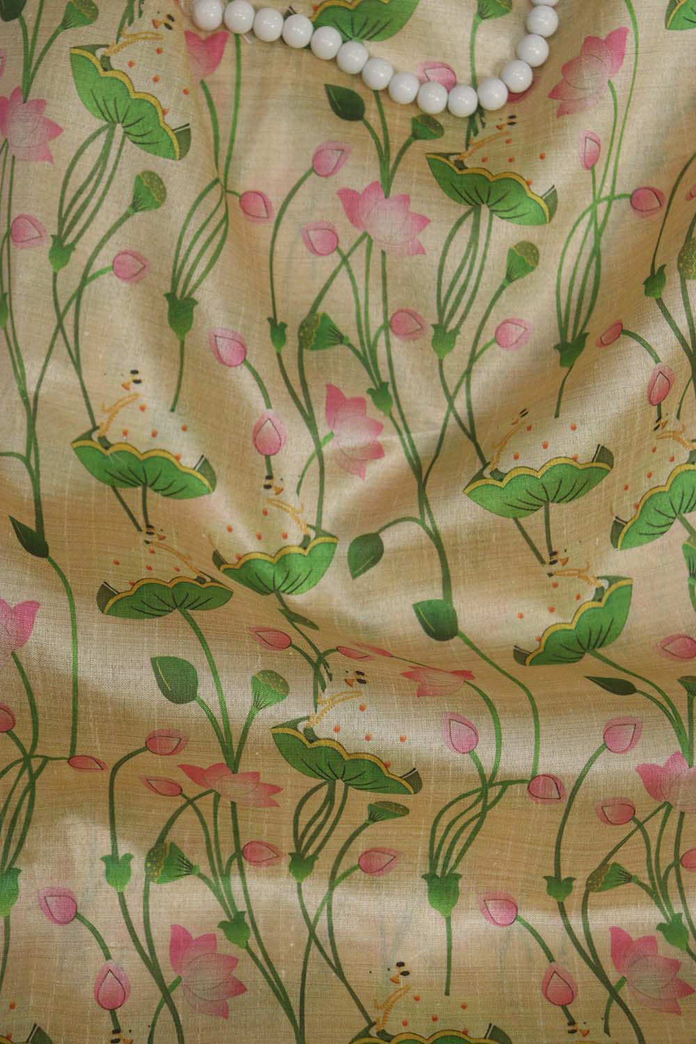 Pastel Pichwai Tussar Silk: Exquisite Digital Prints