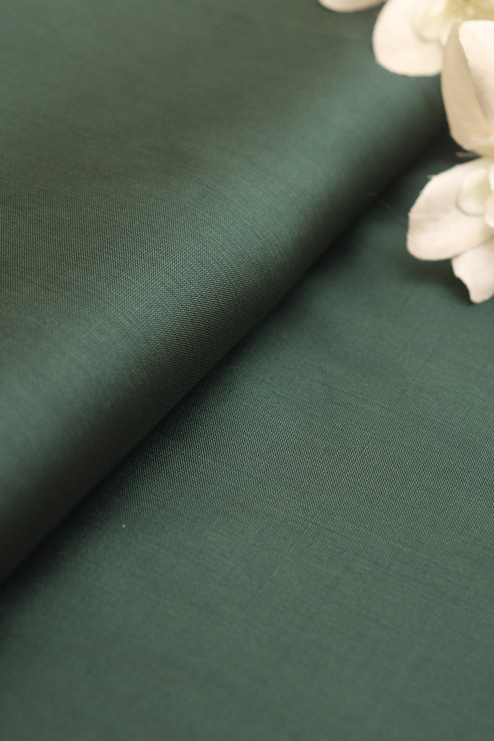 Green Plain Silk Fabric ( 1 Mtr ) - divyaindia 