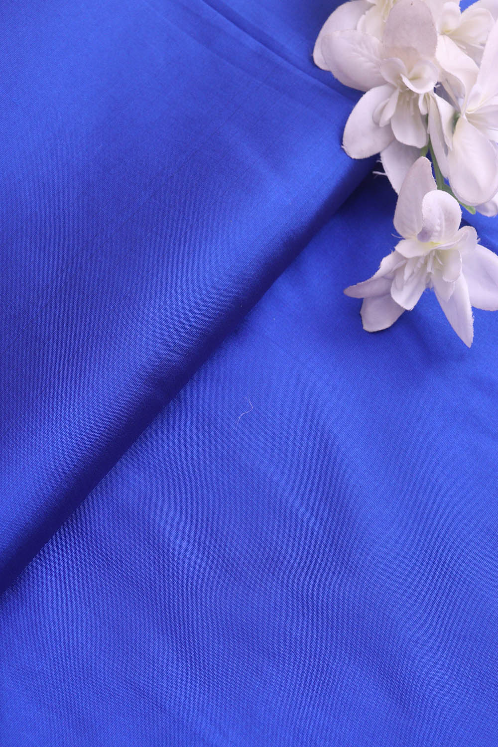 Blue Plain Silk Fabric ( 1 Mtr ) - divyaindia 