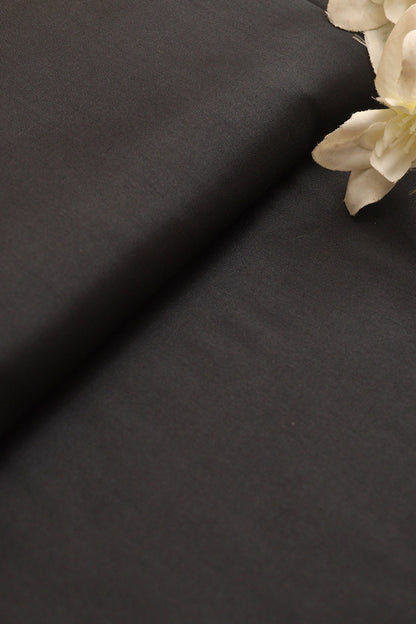 Black Plain Silk Fabric ( 1 Mtr ) - divyaindia 