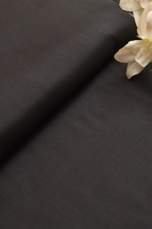 Black Plain Silk Fabric ( 1 Mtr ) - divyaindia 