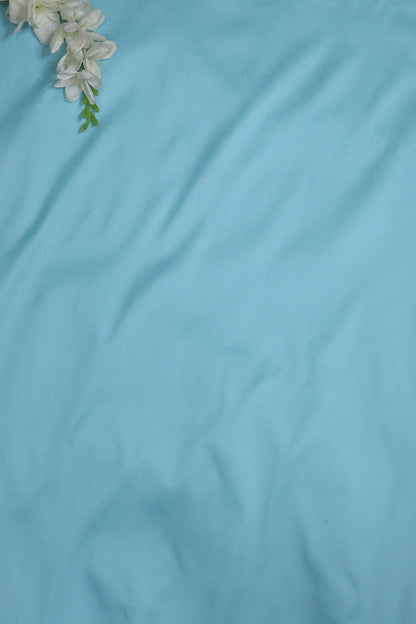 Blue Silk Fabric: 1 Mtr of Plain Elegance