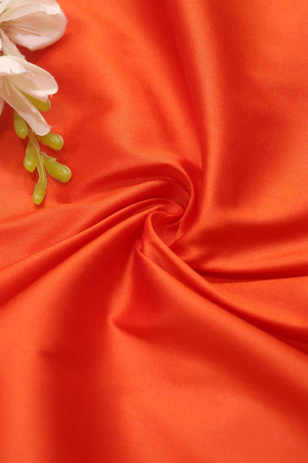 Orange Silk Fabric: 1 Mtr Plain Design