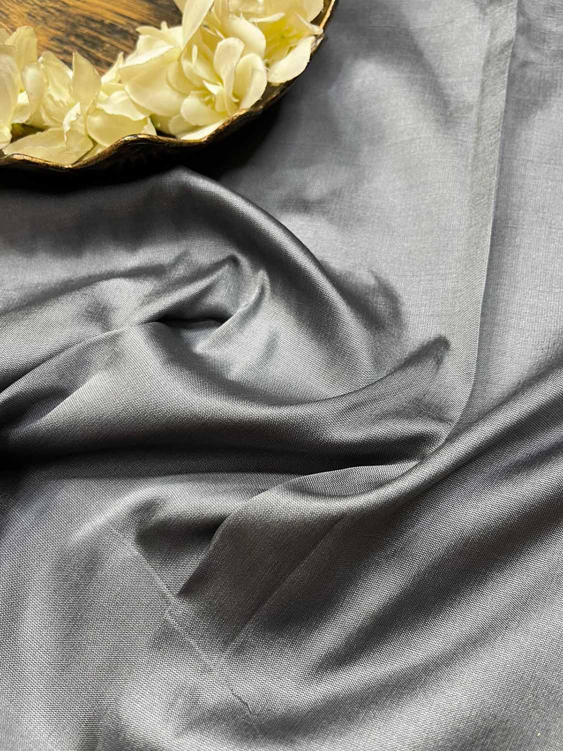 Soft Grey Silk Fabric - 1 Mtr Length