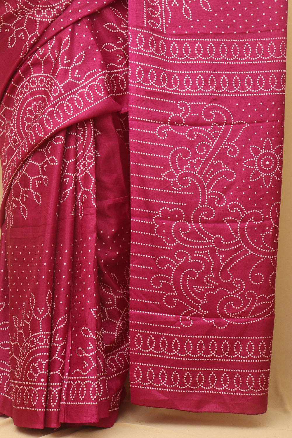 Stunning Purple Bandhani Silk Saree with Digital Print