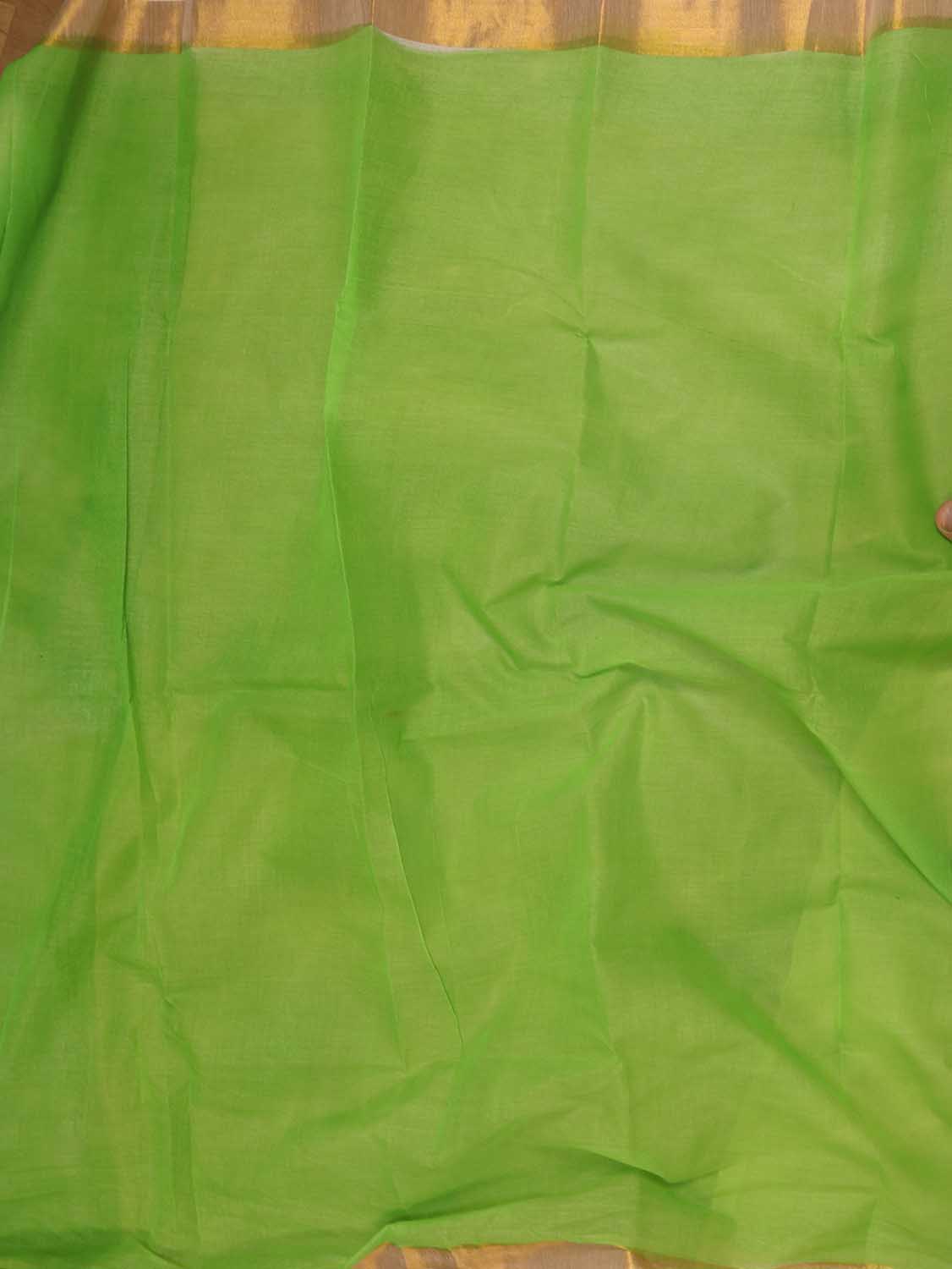 Green Hand Painted Kerala Cotton Saree
