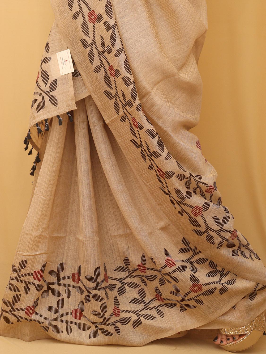 Pastel Jamdani Print Semi Tussar Silk Saree