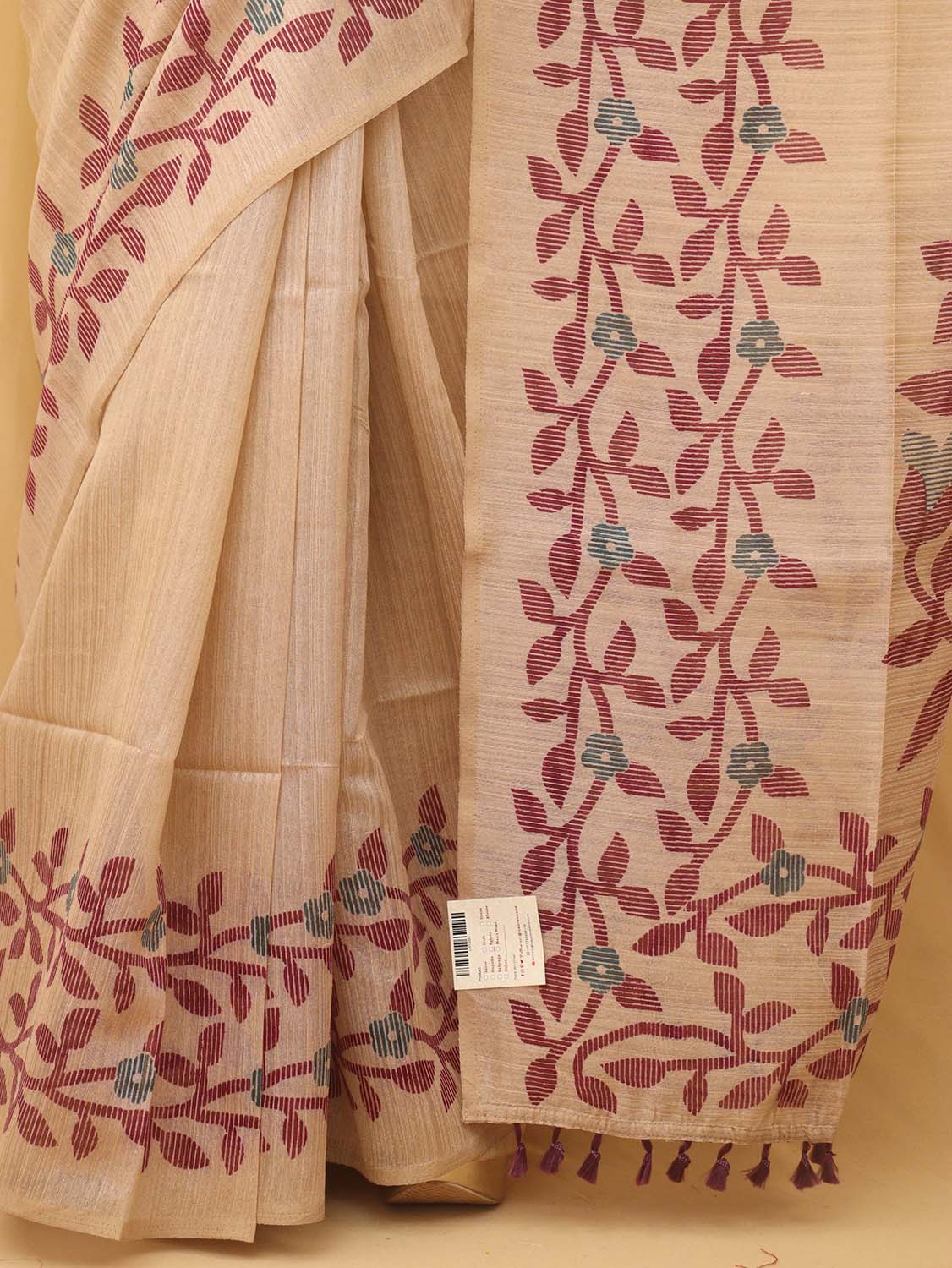 Pastel Jamdani Print Semi Tussar Silk Saree