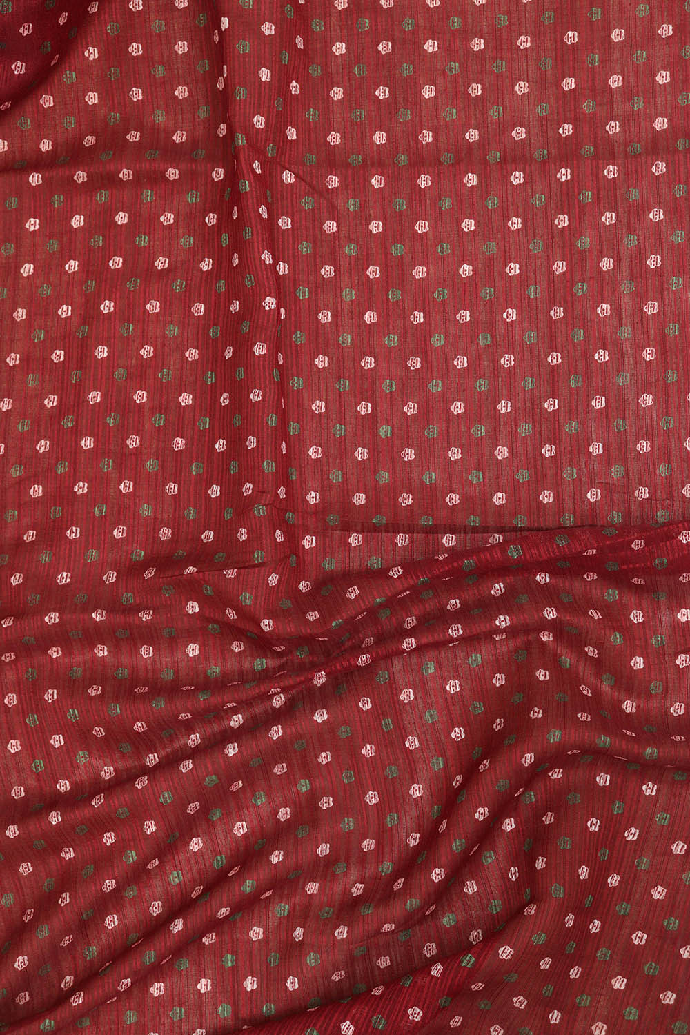 Elegant Maroon Jamdani Print Tussar Silk Saree