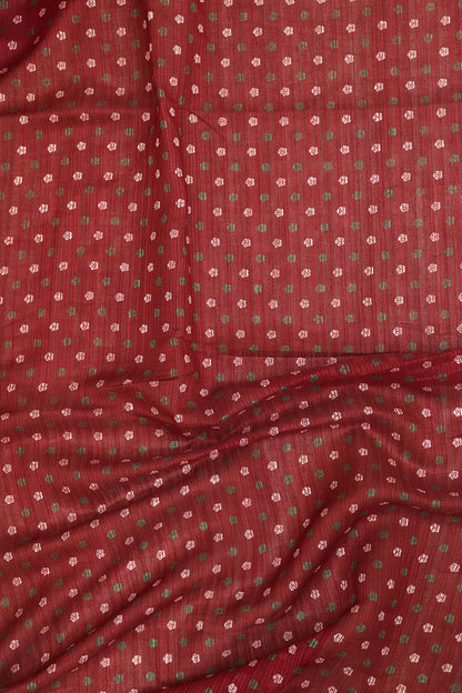 Elegant Maroon Jamdani Print Tussar Silk Saree