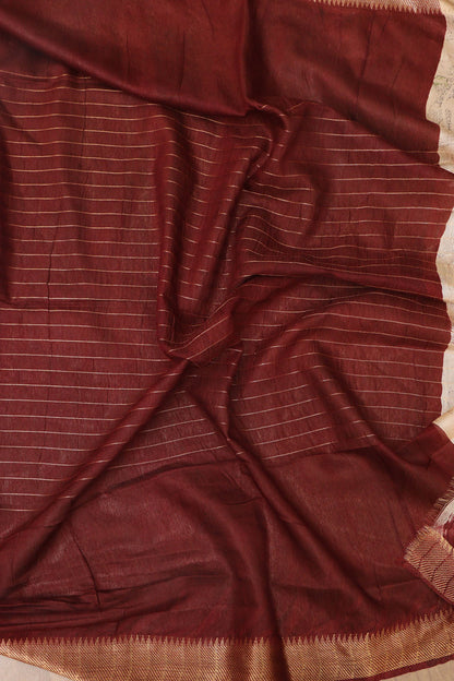 Exquisite Cream & Purple Kalamkari Silk Saree