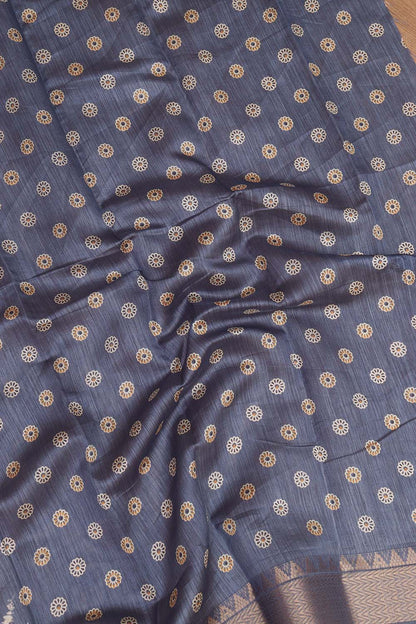 Blue Leheriya Tussar Silk Saree: Elegant and Timeless