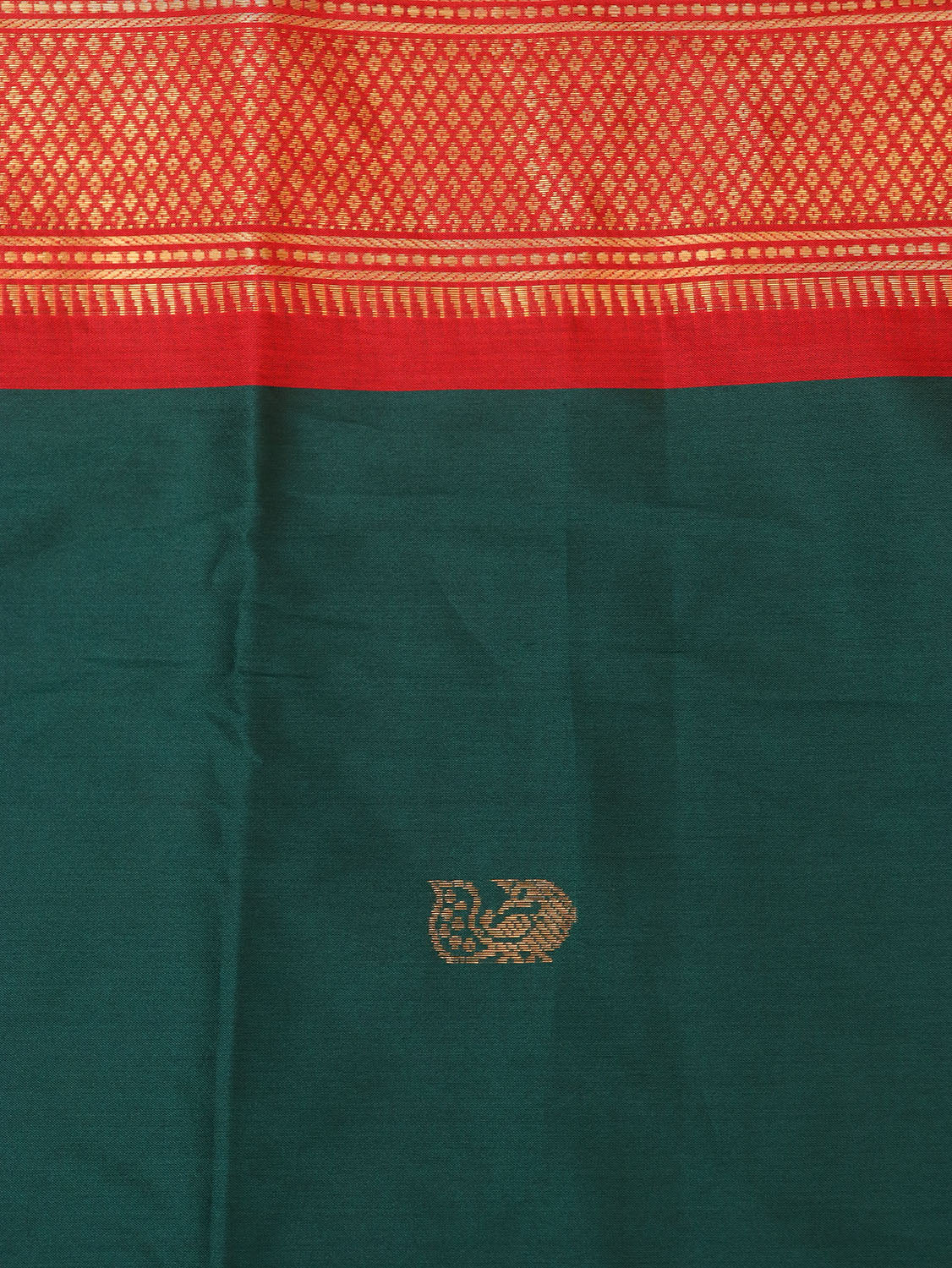 Green And Red Paithani Cotton Silk Saree - divyaindia 