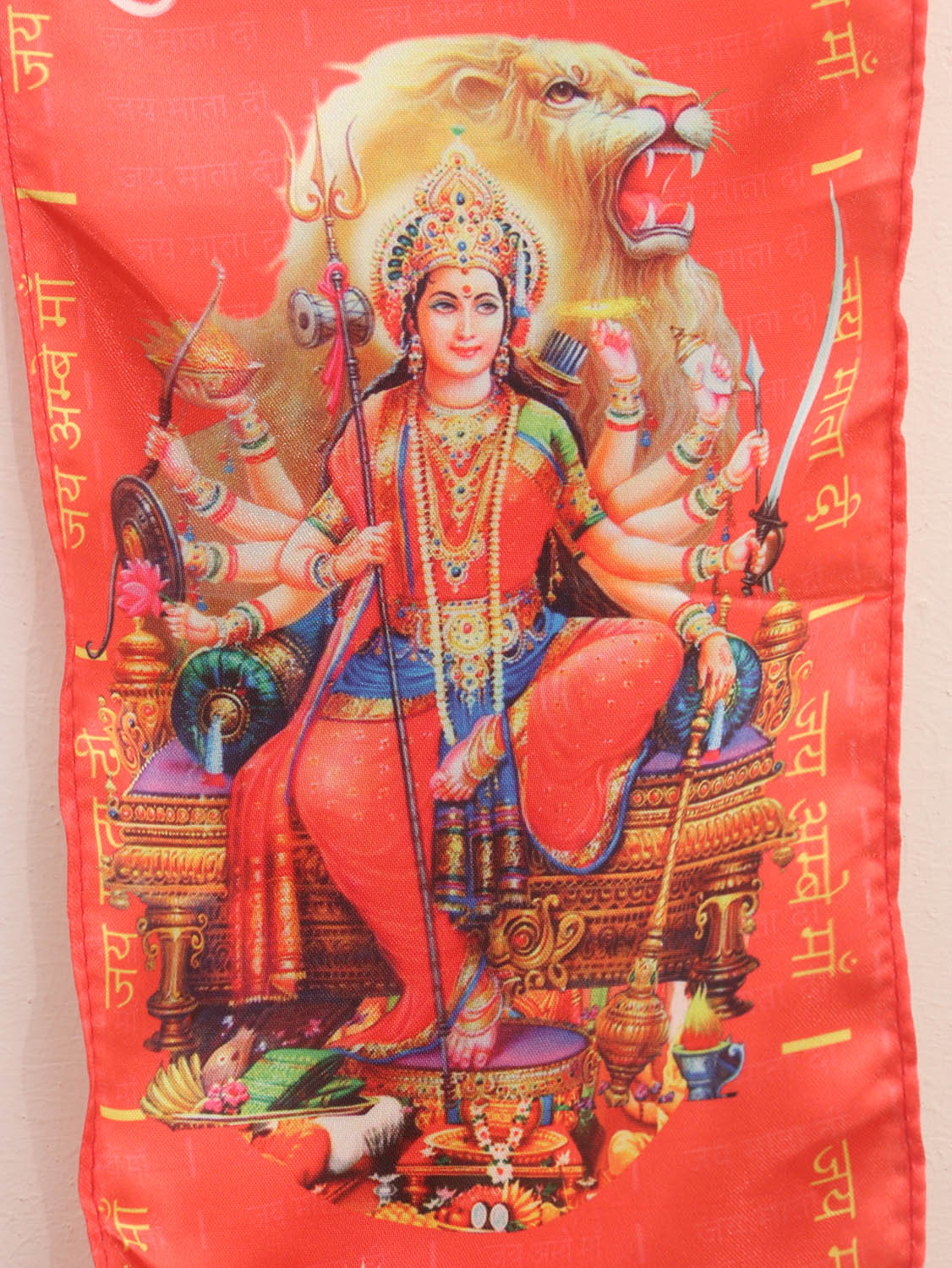 Divine Maa Durga Stole: Embrace Spiritual Serenity ( Set Of 1 )
