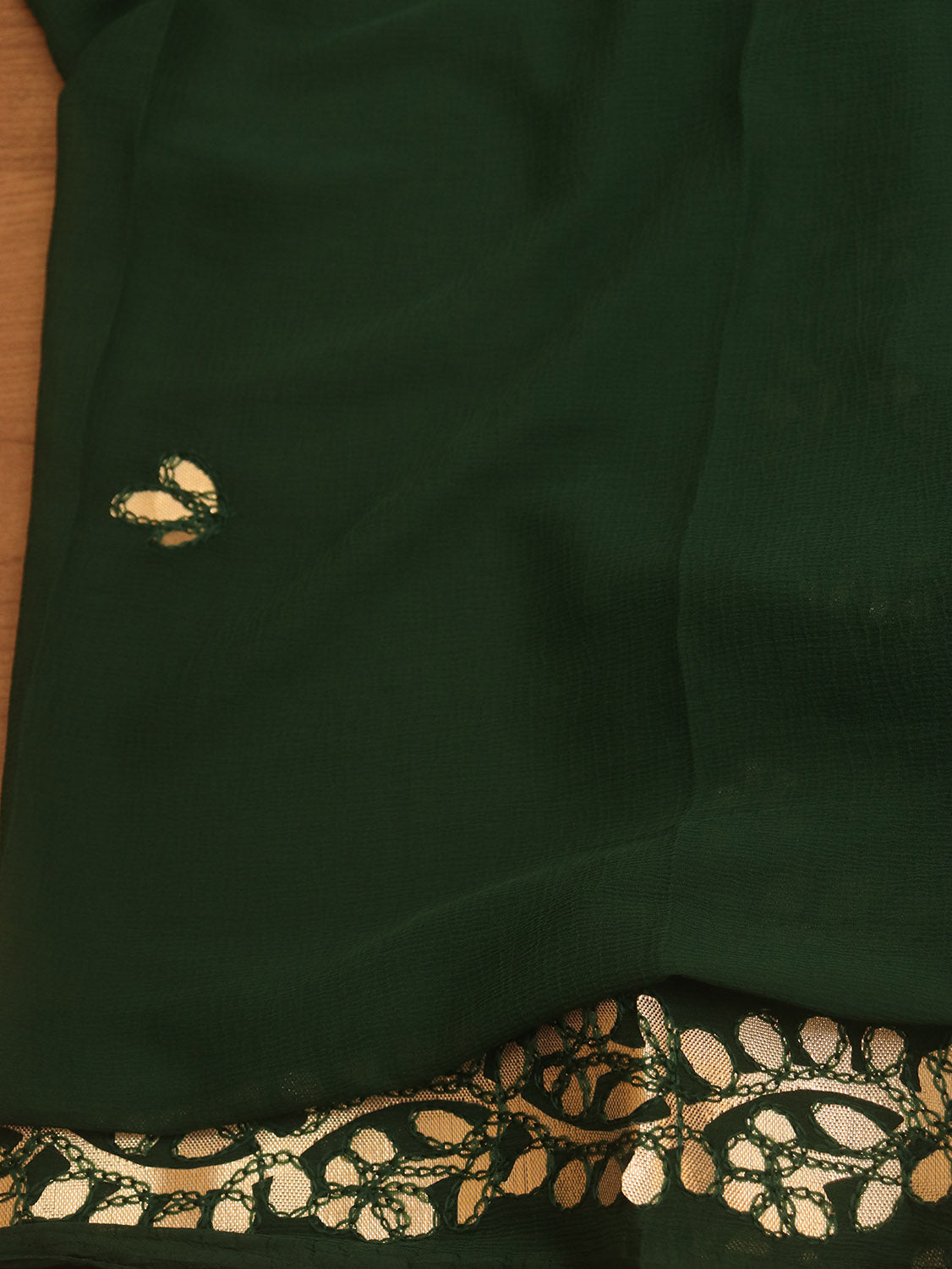 Green Gota Patti Work Chiffon Dupatta - divyaindia 